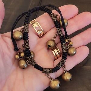 Jingle Bells Corded Adjustable Bracelet/Ankle Bracelet